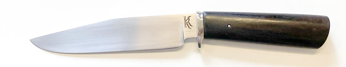 KR Knives 6" hunting knife in high carbon steel with ancient redeem handle